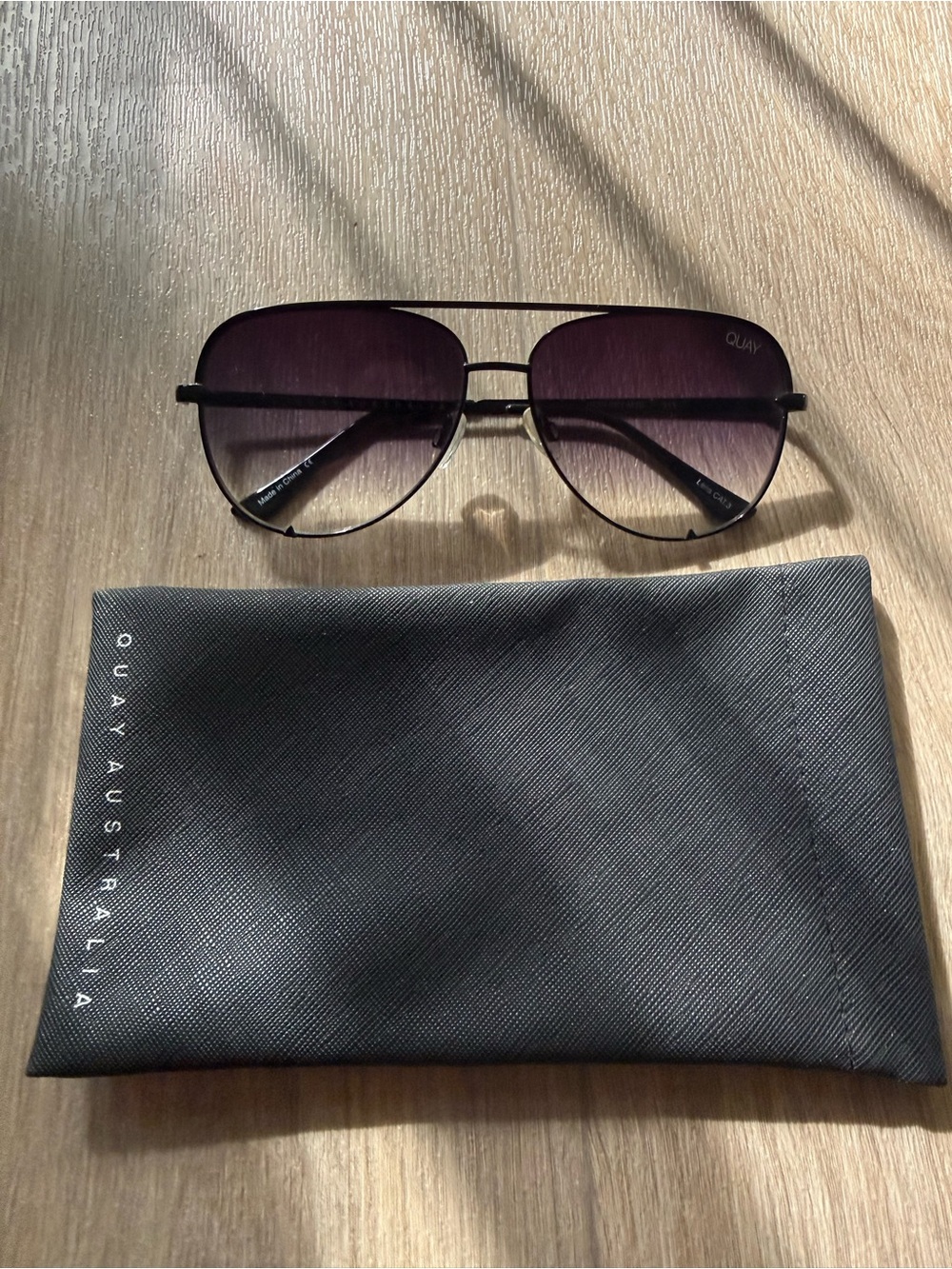 QUAY High Key Mini Black Aviator Sunglasses